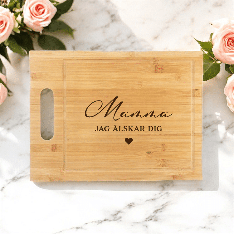 Skärbräda med gravyr – Present till mamma