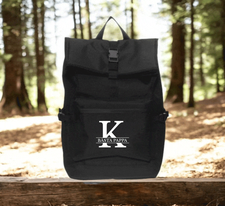 Ryggsäck med brodyr – Svart