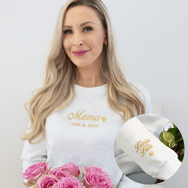 Collegetröja med brodyr – Present till mamma