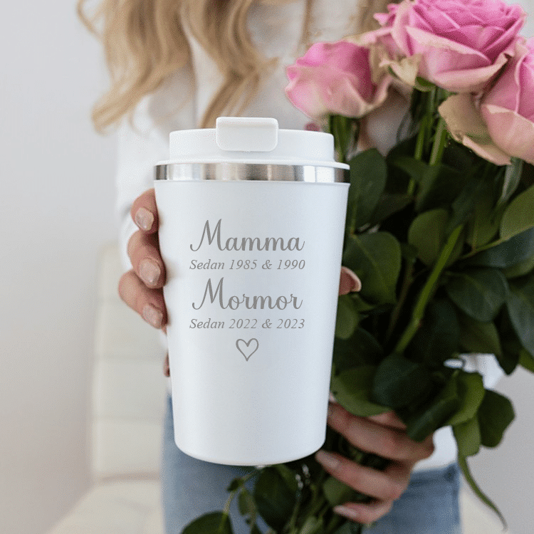 Termosmugg med namn – Mamma, farmor & mormor