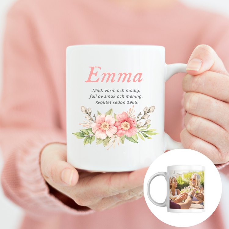 Mugg med egen text och bild, 60-årspresent