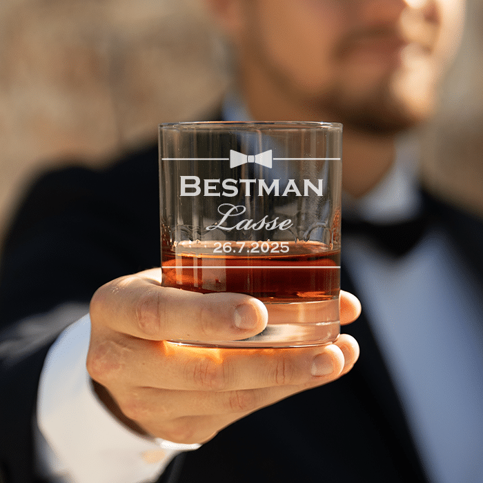Whiskyglas med gravyr – Bestman