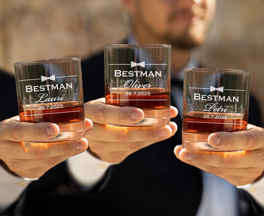 Whiskyglas med gravyr – Bestman - Bild 2