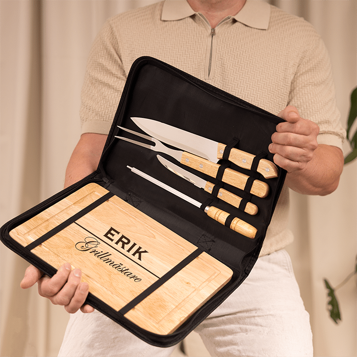 Stek- & grillset med gravyr