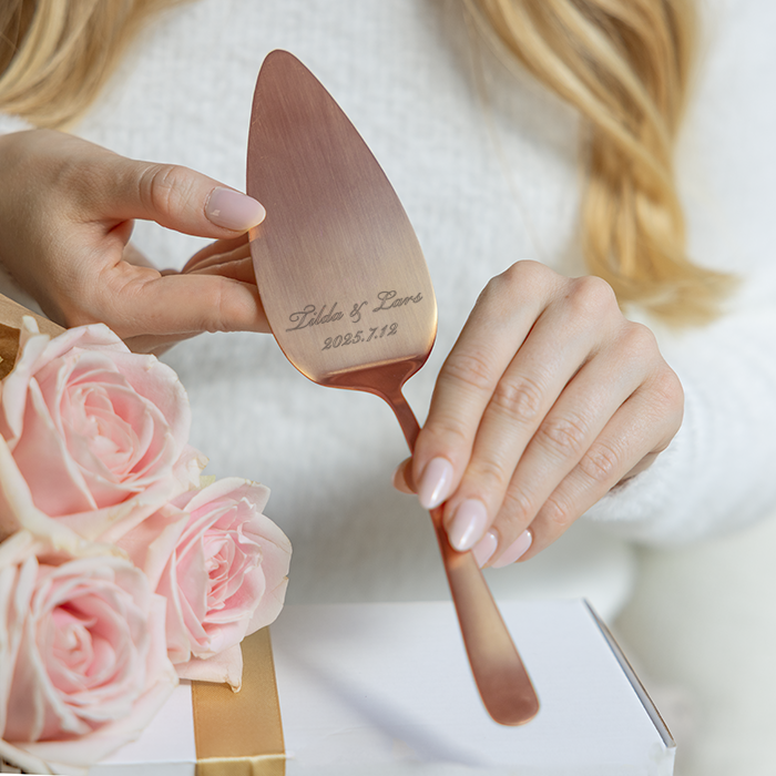 Tårtspade med gravyr, skrivstil - Bild 2