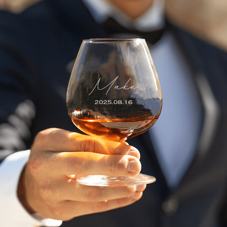 Konjaksglas med gravyr – Morgongåva