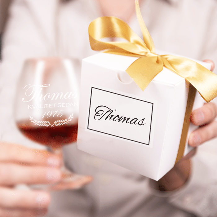 Konjaksglas med gravyr, bladmönster - Bild 3