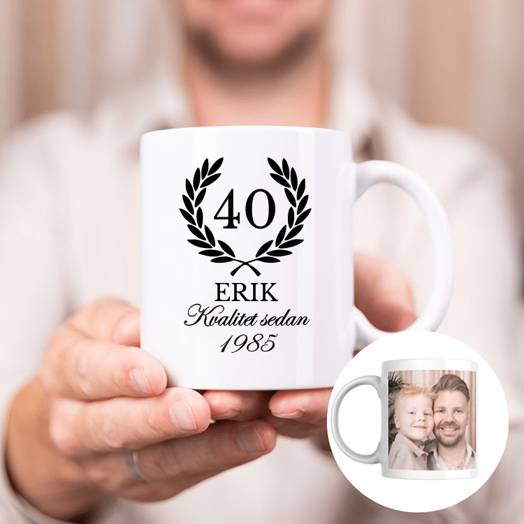 Mugg med tryck, födelsedag, 40-årspresent
