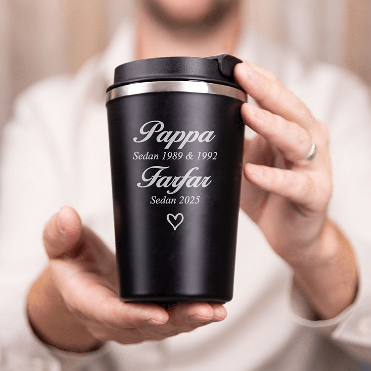 Termosmugg med gravyr – Pappa & Farfar
