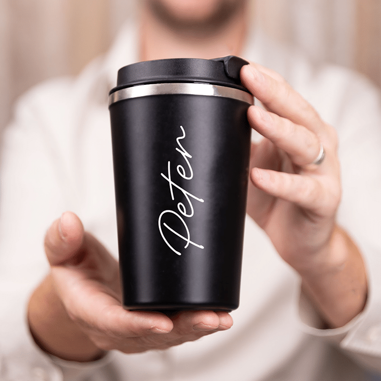 Termosmugg med text