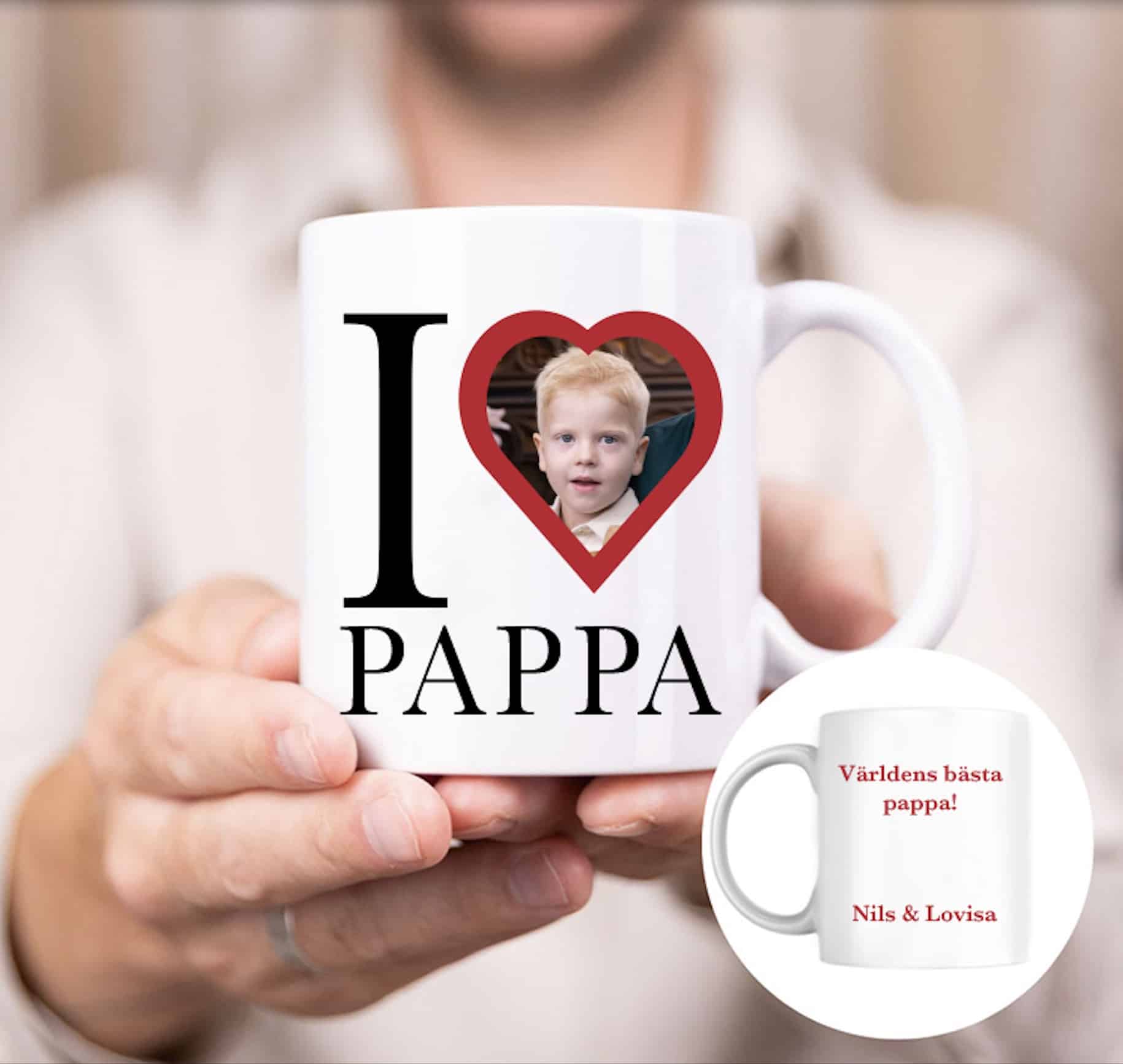 Mugg med foto och text – Farsdagspresent