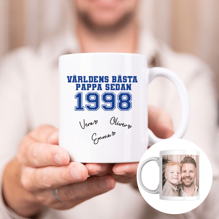 Mugg med barnens autografer – Pappa