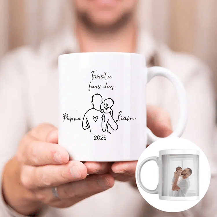 Mugg med foto och text – Farsdagspresent