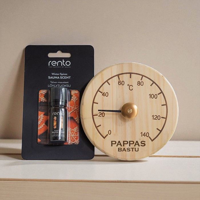 Bastutermometer och bastudoft –gåvoset