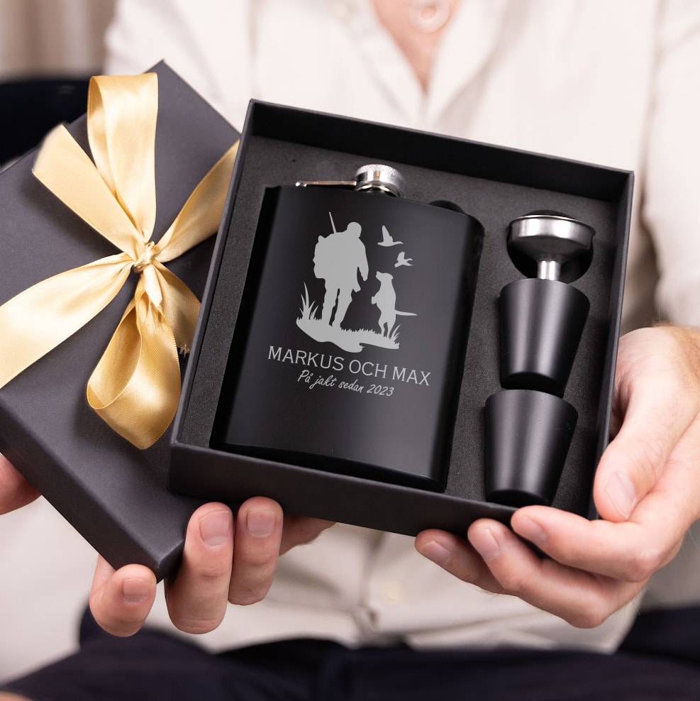 Fickplunta med gravyr, jakt - Bild 3