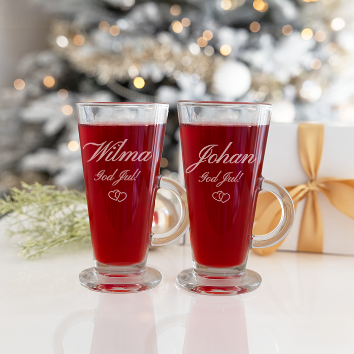 Glögglas med gravyr 2-pack – Jul