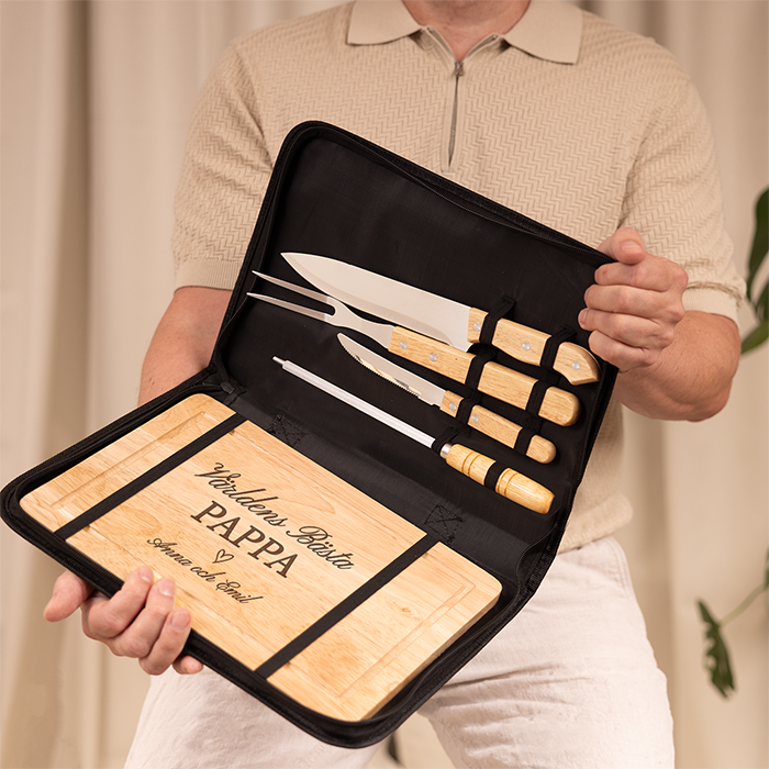 Stek- & grillset med gravyr – Pappa