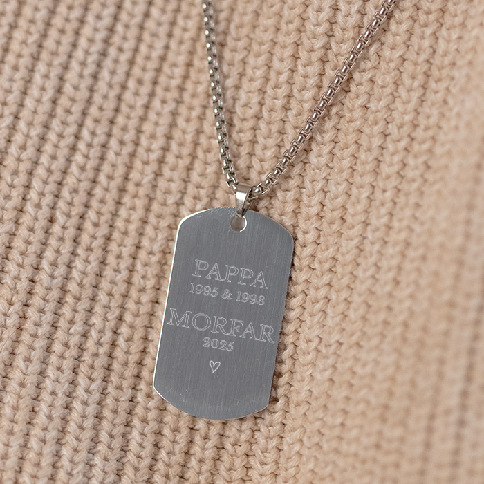 Herrhalsband med gravyr, pappa & farsa - Bild 2