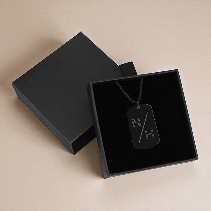 Herrhalsband med gravyr, initialer - Bild 4