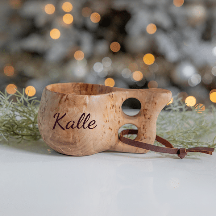 Masurbjörkskåsa med gravyr - Jul