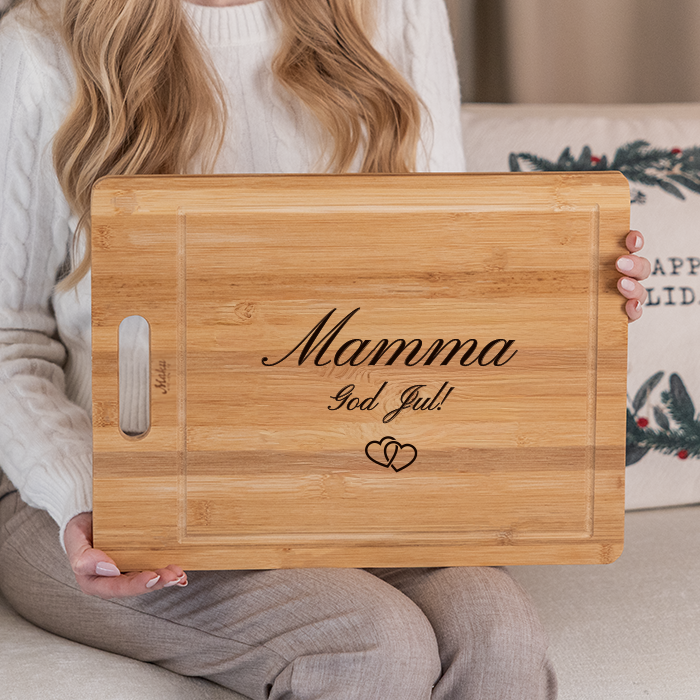 Skärbräda med gravyr, jul