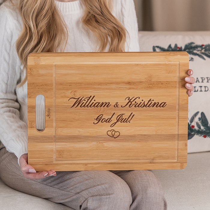 Skärbräda med gravyr, jul