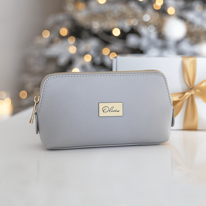 Sminkväska med namnbricka – Jul