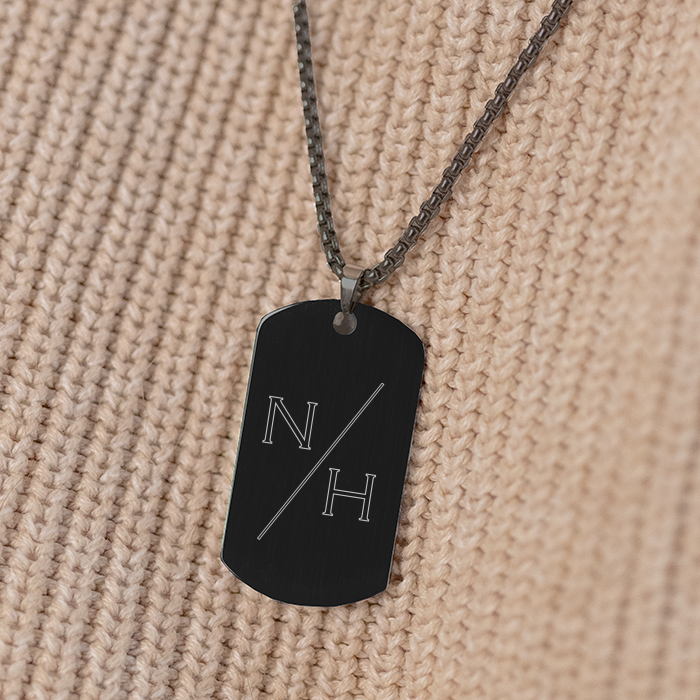 Herrhalsband med gravyr, initialer - Bild 3