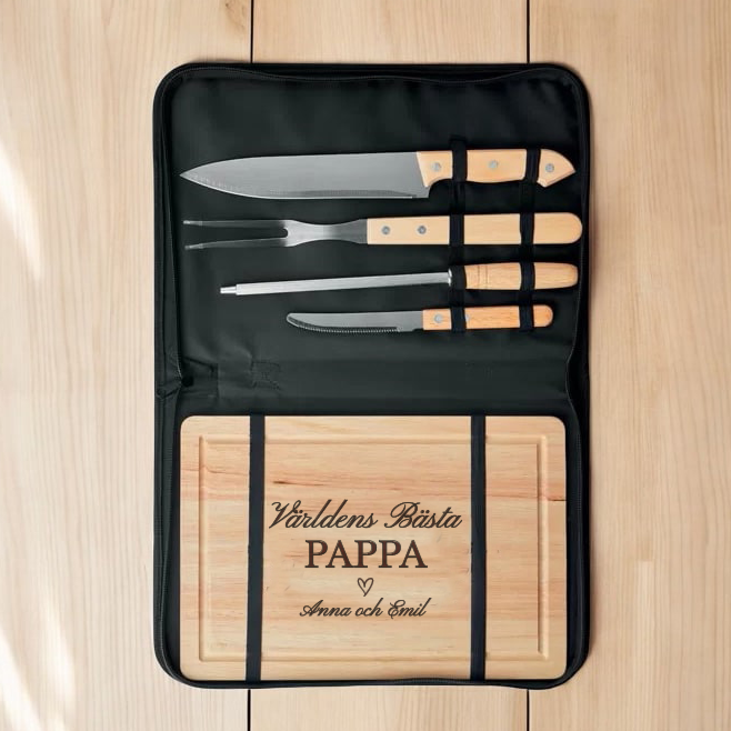 Stek- & grillset med gravyr – Pappa - Bild 2