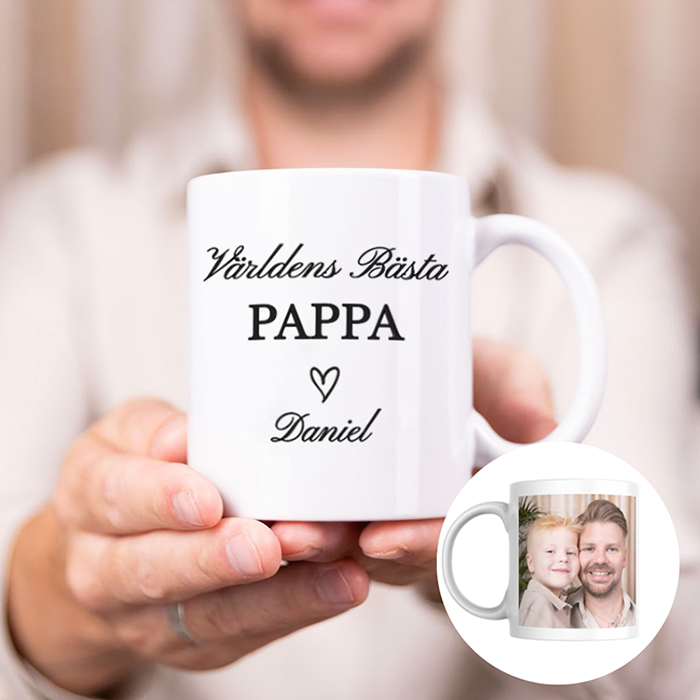 Mugg med text och foto – Pappa