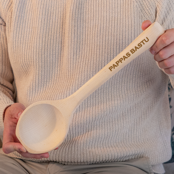 Bastuskopa med gravyr