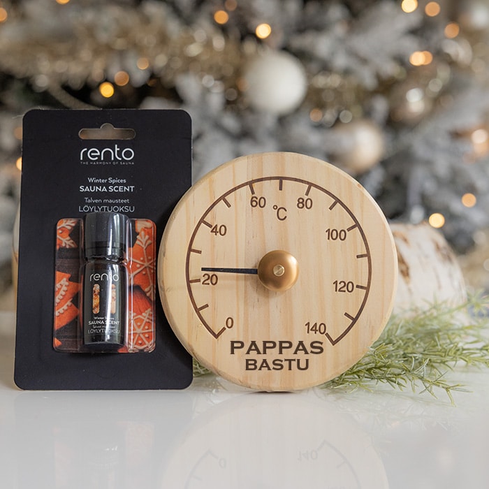 Bastutermometer och bastudoft – Presentset