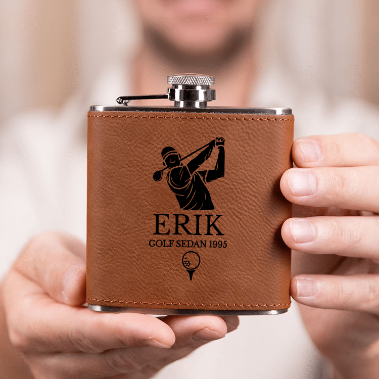 Fickplunta med gravyr, golf - Bild 2