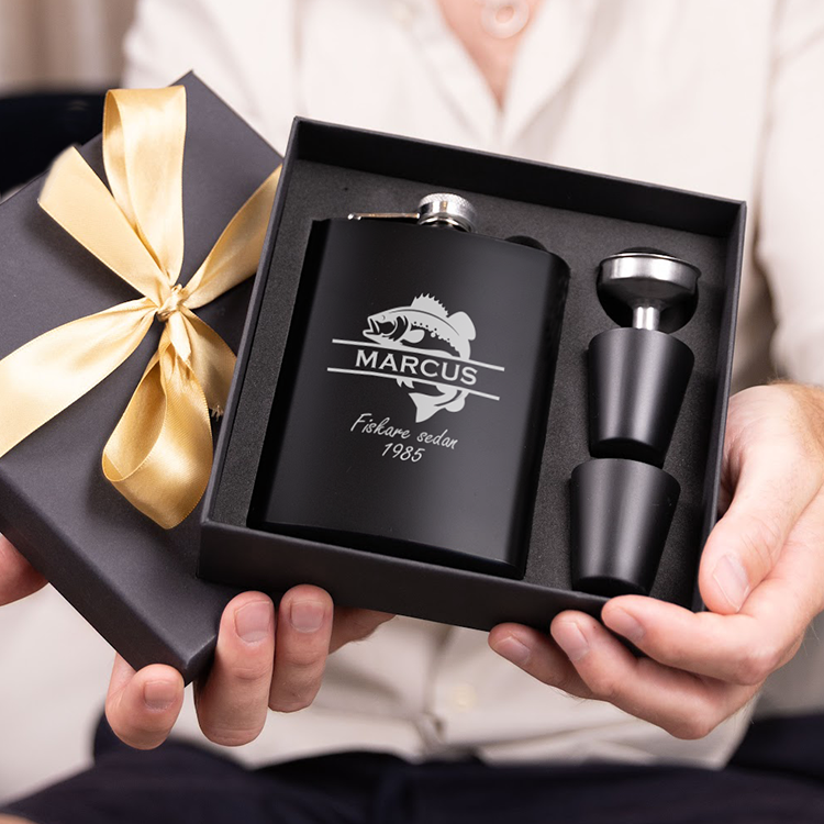 Fickplunta med gravyr, fiske - Bild 3