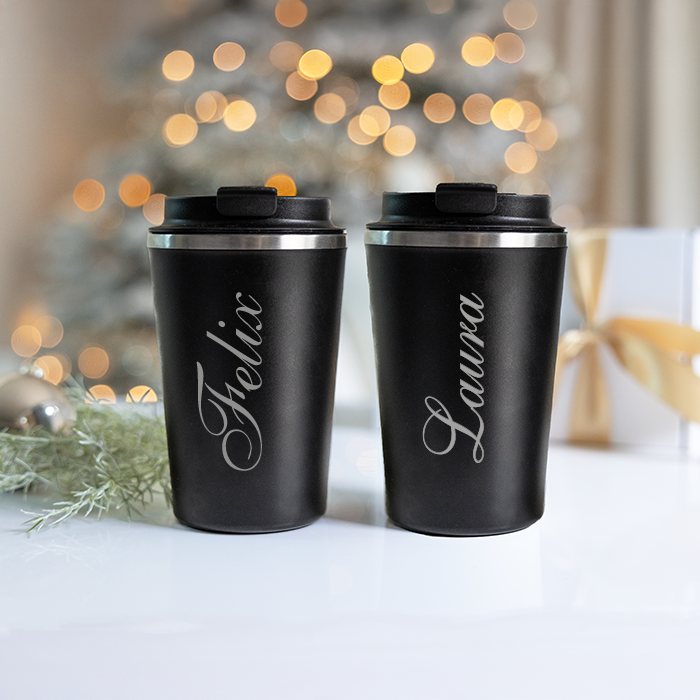 Termosmuggar med gravyr, 2 st – presentset - Bild 2