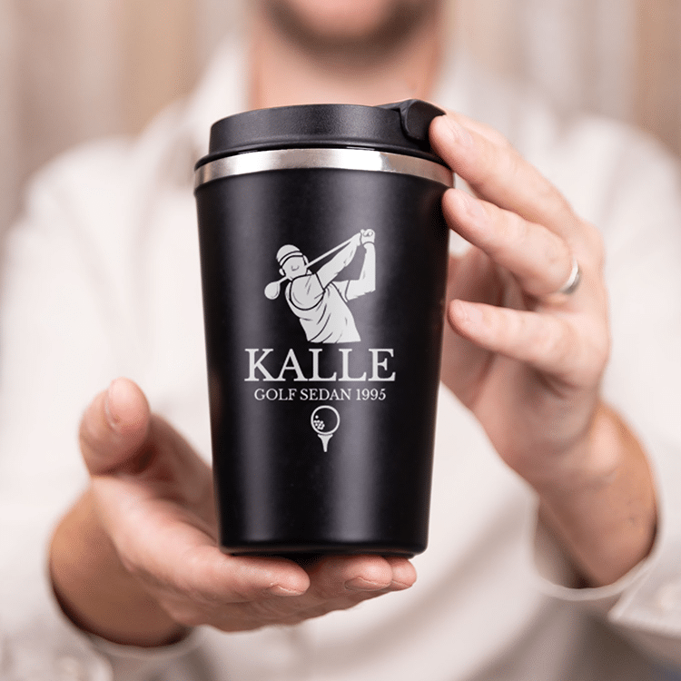 Termosmugg med gravyr, golf