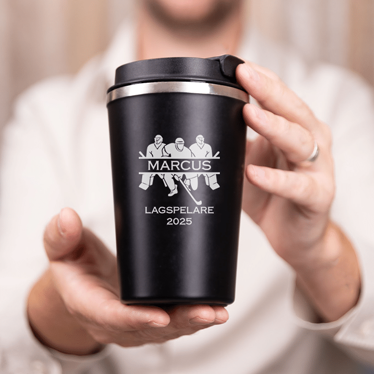 Termosmugg med gravyr, ishockey
