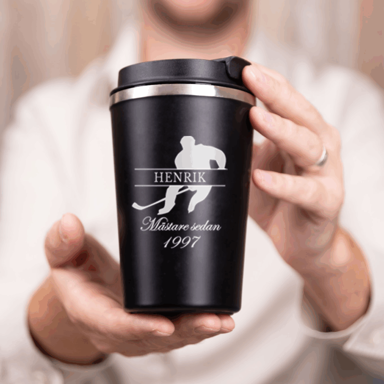 Termosmugg med gravyr, ishockey