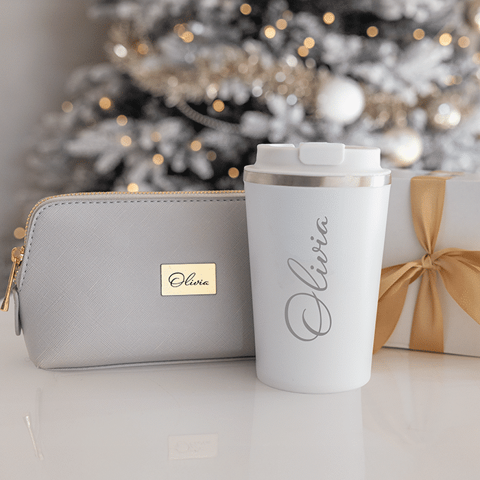 Sminkväska och termosmugg – Jul