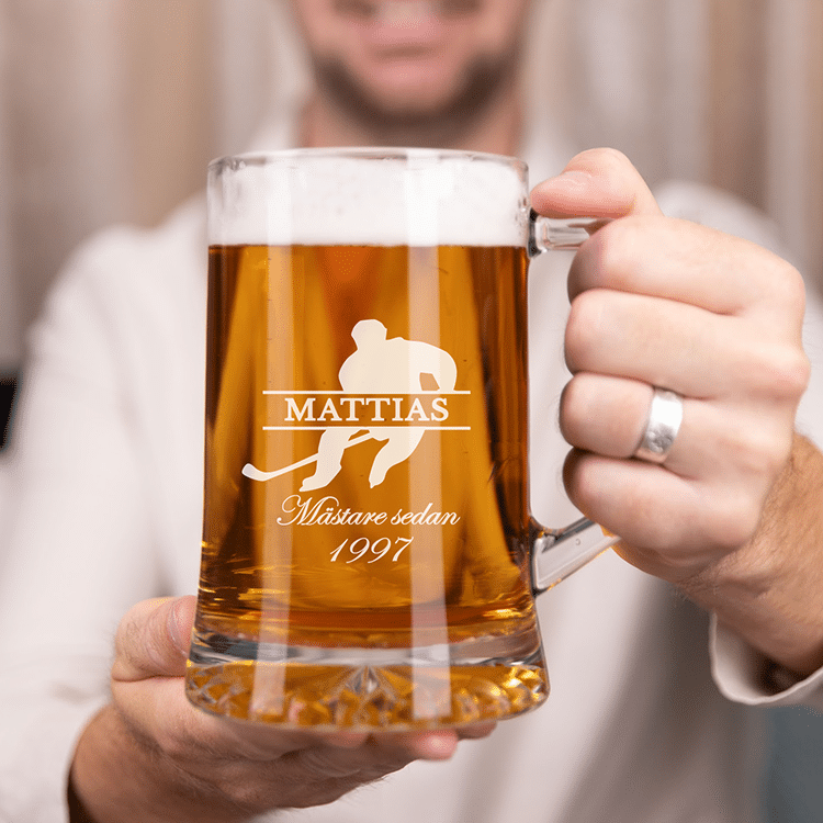 Ölsejdel med gravyr, ishockey