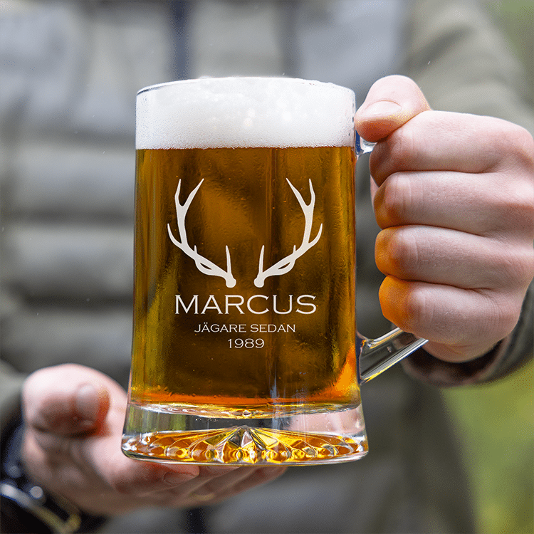 Ölsejdel med gravyr, horn