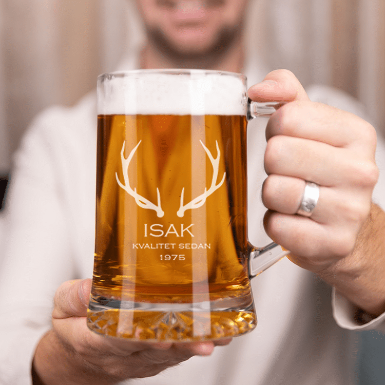 Ölsejdel med gravyr, horn