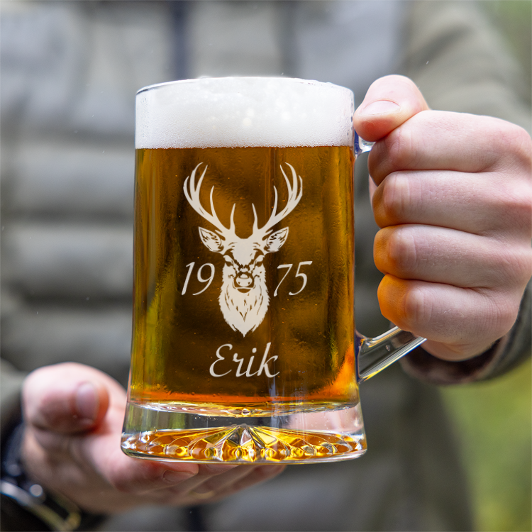 Ölsejdel med gravyr, eget viltmotiv