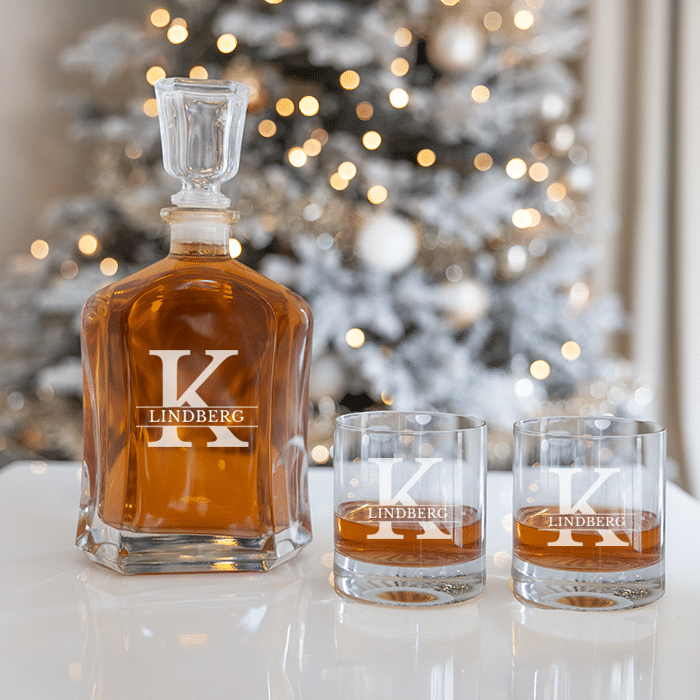 Whiskykaraff och -glas med gravyr – Julklapp till honom