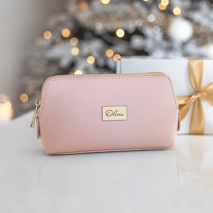 Sminkväska med namnbricka – Julklapp