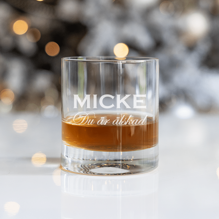 Whiskyglas med gravyr, jul
