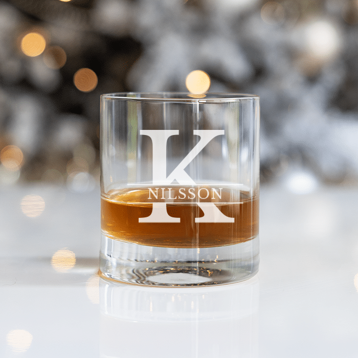 Graverat whiskyglas, jul
