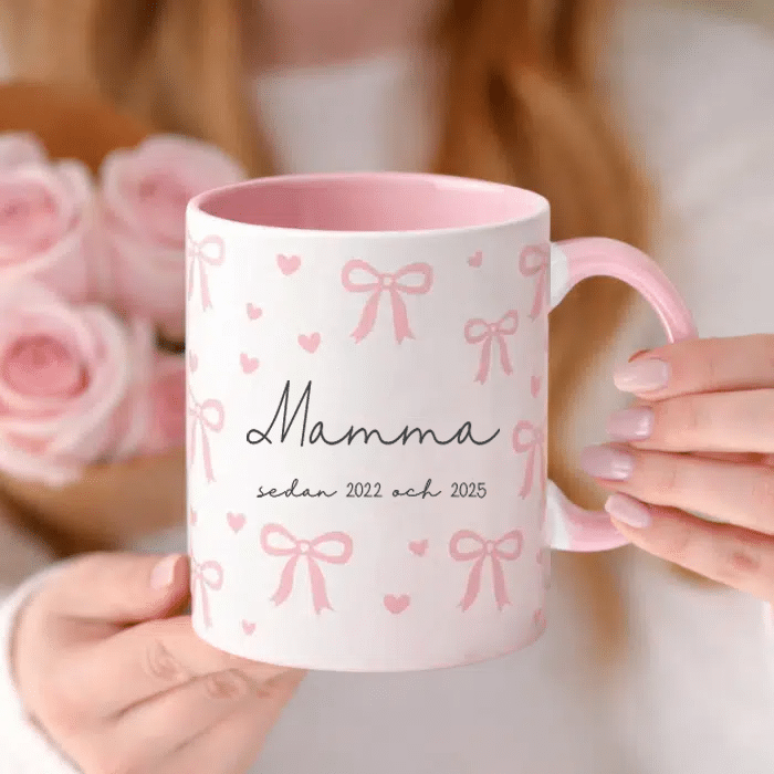 Mugg med tryck, rosett